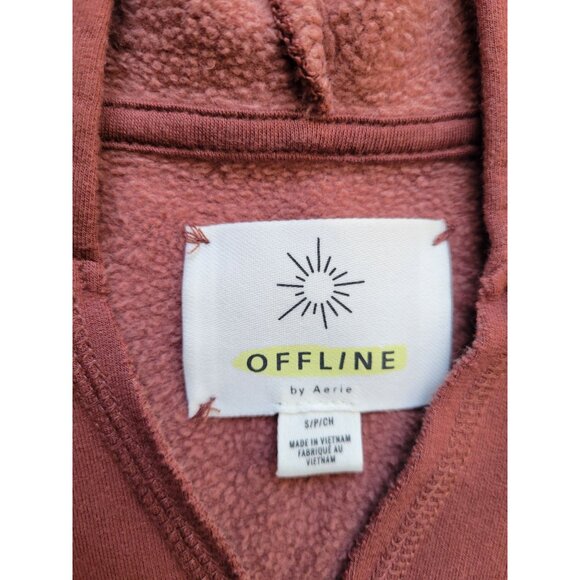 Aerie Offline Brown Long Sleeve Hooded Sweatshirt Size M Active Wear Athletisure - Picture 6 of 10